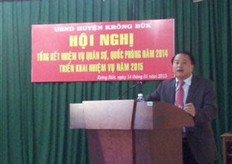 Huyện Krông Búk tổ chức Hội nghị tổng kết công tác quốc phòng - quân sự năm 2014 và triển khai nhiệm vụ năm 2015